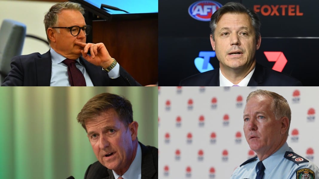 Joel Fitzgibbon, James Warburton, Tim Worner and Mick Fuller