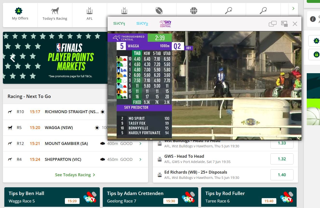 Better late than never - ‘jumpy’ TAB website sees return of delayed Sky feed