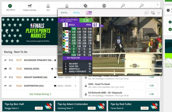 Better late than never - ‘jumpy’ TAB website sees return of delayed Sky feed